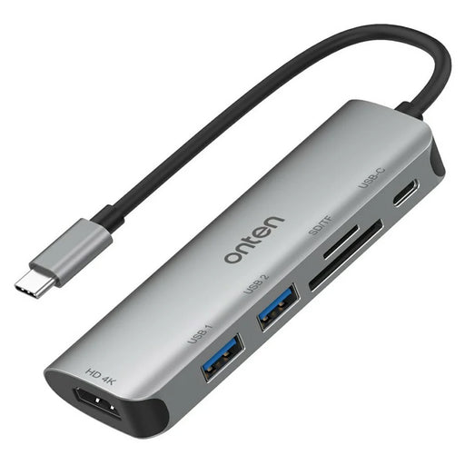 ONTEN 95116D Type-C 6 in 1 Hub Docking Station 4K HD USB3.0 USB2.0 PD3.0 TF SD Card Reader Adapter - 1