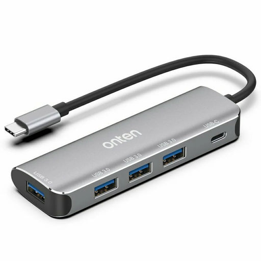 ONTEN 95116S Type-C to 4 x USB3.0 + PD3.0 Adapter Aluminum Alloy USB Hub Splitter - 1