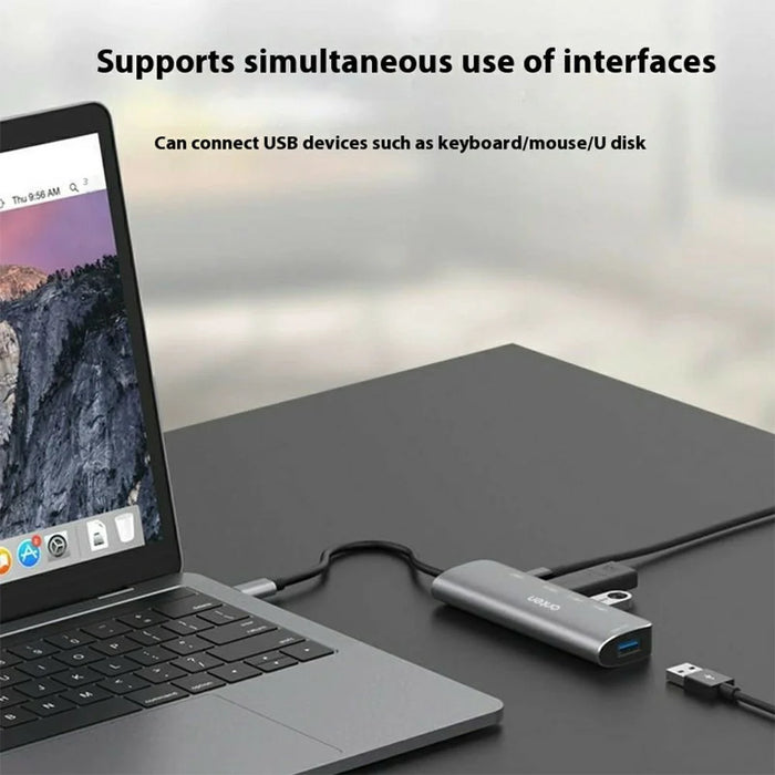 ONTEN 95116S Type-C to 4 x USB3.0 + PD3.0 Adapter Aluminum Alloy USB Hub Splitter - 5
