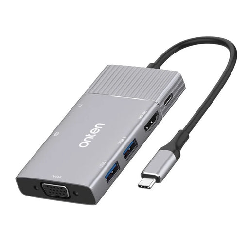 ONTEN 95113 Type-C Hub HD + VGA + 2 x USB3.0 + SD3.0 + TF3.0 + Audio + PD Docking Station - 1