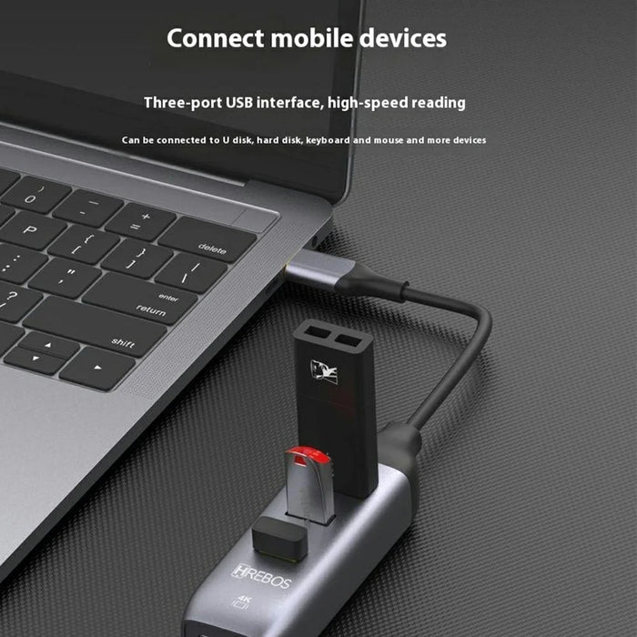 ONTEN 95118H 4 in 1 USB-C Hub 3 x USB3.0 + HD 4K Adapter Expansion Dock for Laptop Tablet Phone - 4