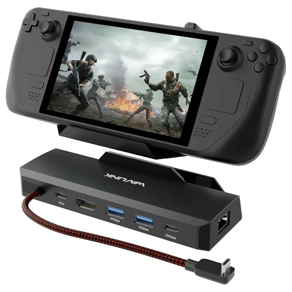 WAVLINK UHP3426 6 in 1 Docking Station for Steam Deck / Asus ROG Ally (2023) / Lenovo Legion Go Gigabit RJ45 100W PD Hub Adapter - 1