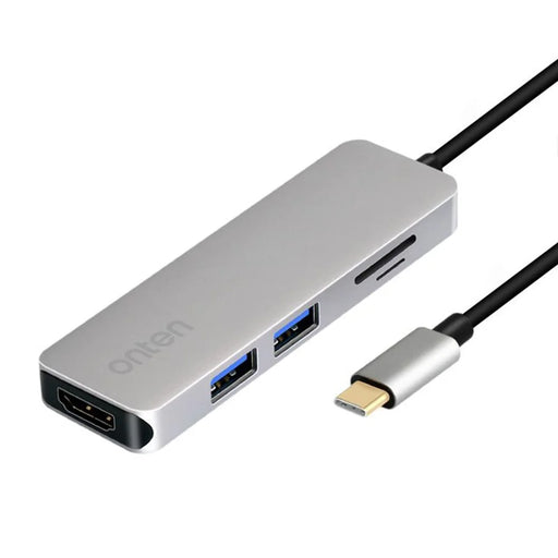 ONTEN OTN-9591 5 in 1 Multifunction USB-C Hub 4K HD 2xUSB 3.0 SD / TF Slots Aluminum Alloy Expansion Dock - 1
