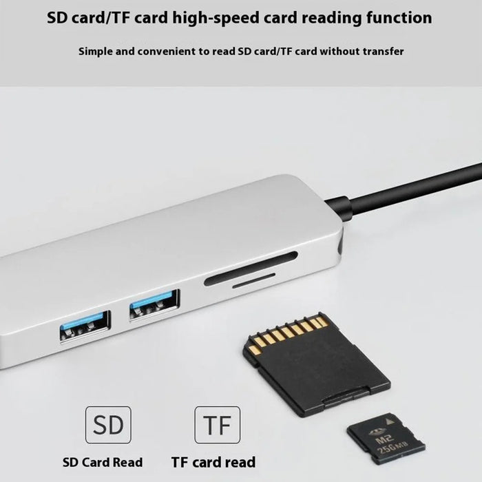 ONTEN OTN-9591 5 in 1 Multifunction USB-C Hub 4K HD 2xUSB 3.0 SD / TF Slots Aluminum Alloy Expansion Dock - 3