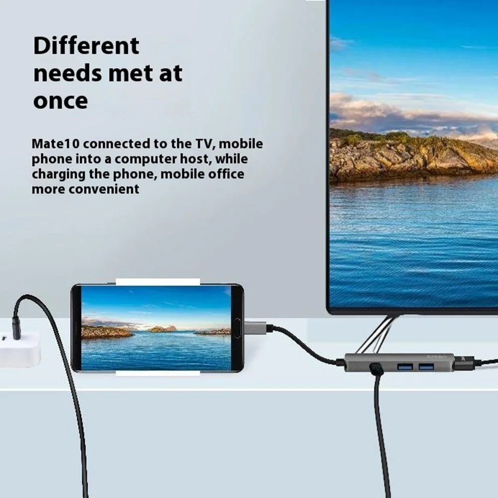 ONTEN OTN-9590 Multifunction Type-C Hub 4K 30Hz HD 2xUSB3.0 PD3.0 Charging Adapter - 3