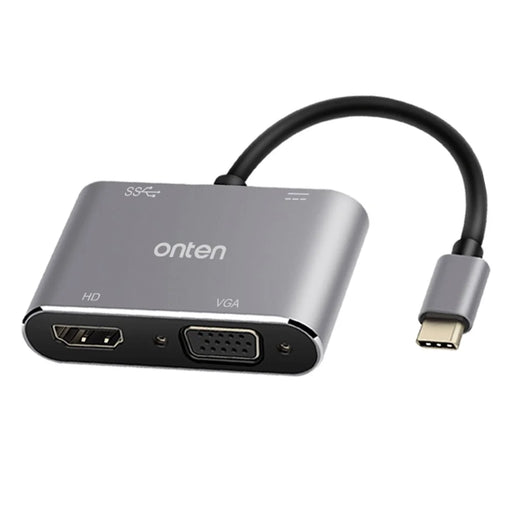 ONTEN OTN-95112 USB-C to HD + VGA + USB + Type-C Adapter HD 4K Video Converter - 1