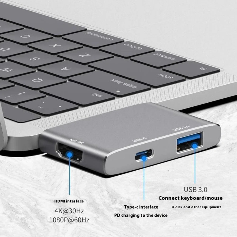 ONTEN 9177S For MacBook Type-C Hub PD3.0 Charging 4K HD Video Output USB 3.0 Expansion Dock - 3