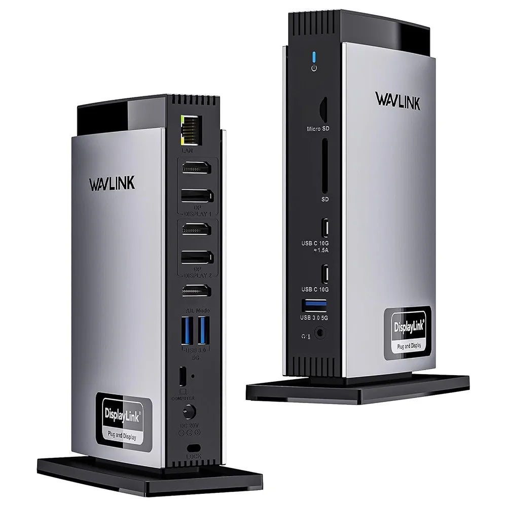 WAVLINK WL-UG69PD13Pro For MacBook M1 M2 M3 / Windows 15 in 1 Laptop Docking Station 3 HD USB C Displaylink Hub - EU Plug - 1