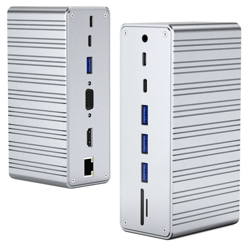 2428 Type-C Hub 13 in 1 Desktop Docking Station USB 3.0 Gigabit Ethernet HD VGA Adapter for Laptop - 1