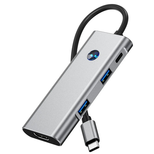 2426 USB Hub Type-C to 2 x USB3.2 + HD + PD 100W + 2 x USB-C3.2 One-Key Screen Off 6 in 1 Expansion Dock - 1