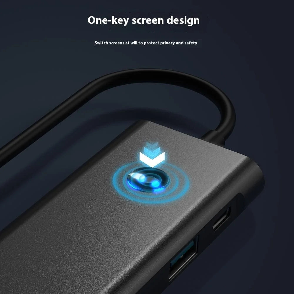 2426 USB Hub Type-C to 2 x USB3.2 + HD + PD 100W + 2 x USB-C3.2 One-Key Screen Off 6 in 1 Expansion Dock - 6