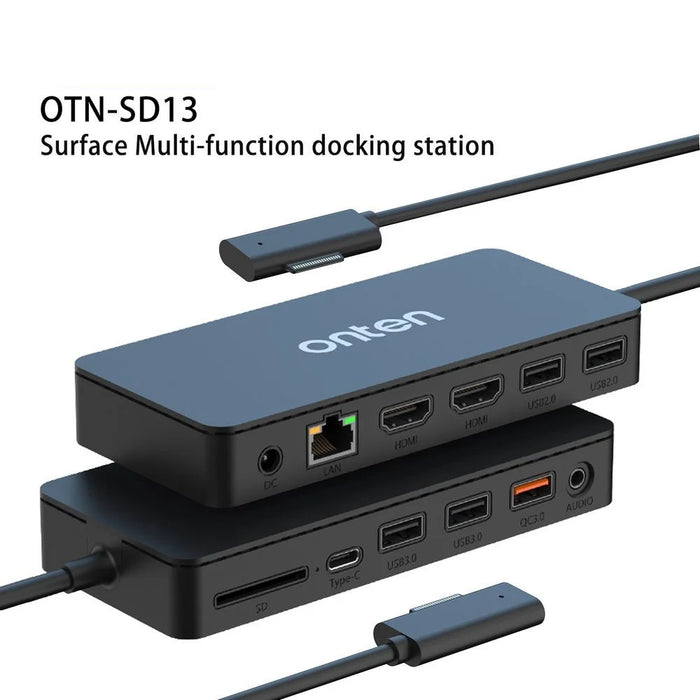 ONTEN SD13 Multifunction Docking Station for Microsoft Surface Pro  /  Go  /  Laptop HD Ethernet USB Expansion Hub - 3