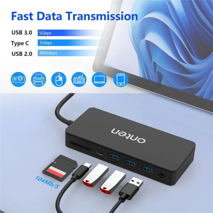 ONTEN SD13 Multifunction Docking Station for Microsoft Surface Pro  /  Go  /  Laptop HD Ethernet USB Expansion Hub - 5