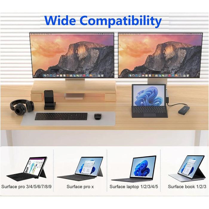 ONTEN SD13 Multifunction Docking Station for Microsoft Surface Pro  /  Go  /  Laptop HD Ethernet USB Expansion Hub - 6