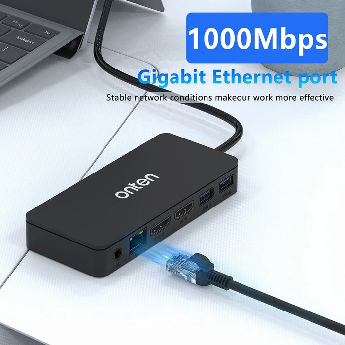 ONTEN SD13 Multifunction Docking Station for Microsoft Surface Pro  /  Go  /  Laptop HD Ethernet USB Expansion Hub - 7