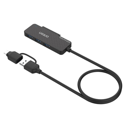 ONTEN UCA312 USB A + USB C to SATA Adapter with 3 Ports USB 3.0 Hub for 2.5 Inch HDD SSD - 1