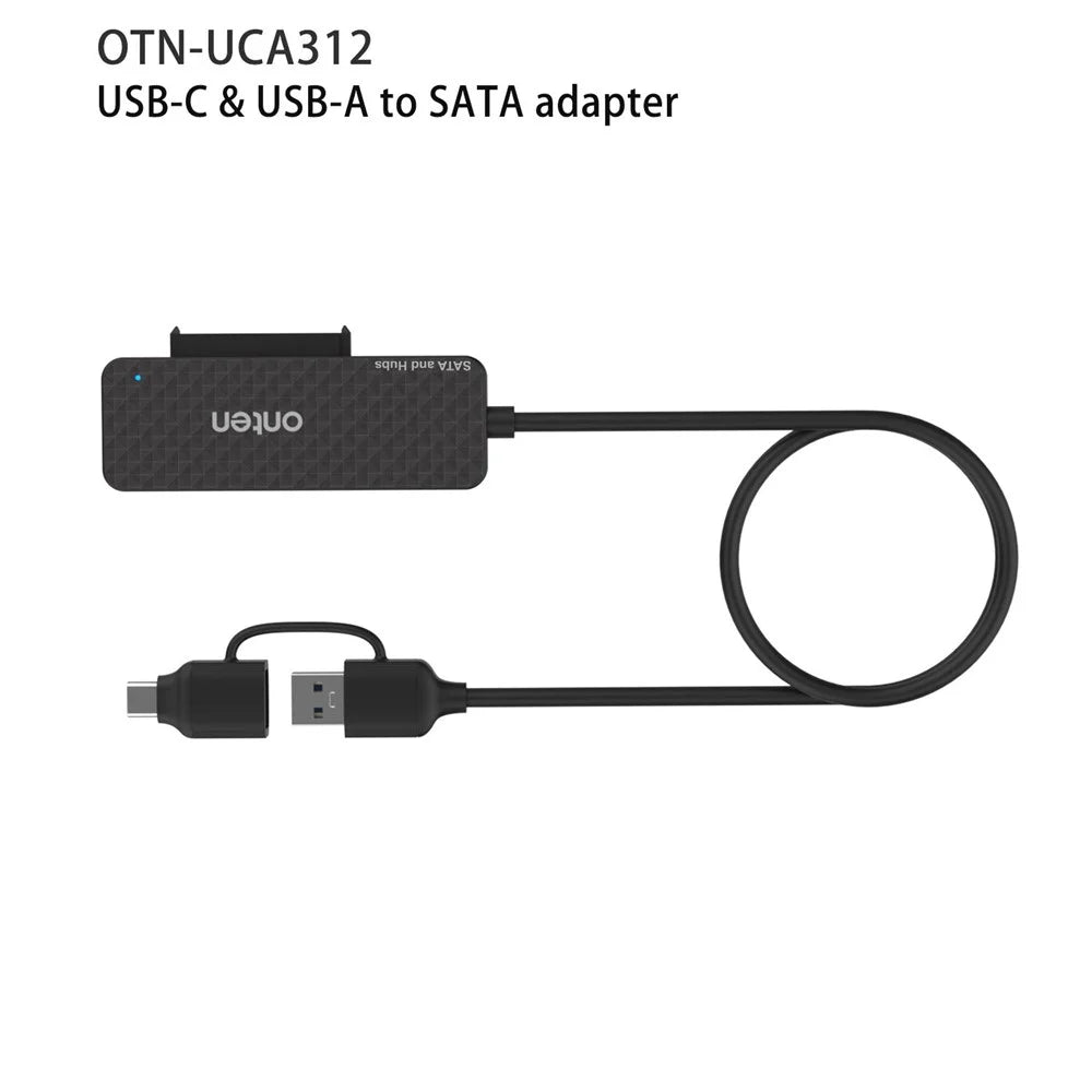 ONTEN UCA312 USB A + USB C to SATA Adapter with 3 Ports USB 3.0 Hub for 2.5 Inch HDD SSD - 7
