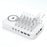 150W USB A + Type C 8 Ports Charger Hub GaN Fast Charging Station with 15W Wireless Charging - White / US Plug - 1