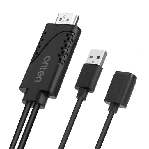 ONTEN OTN-7562S USB Male Power + USB2.0 Female to HD Adapter Cable Smartphone Screen Mirroring Cord - 1