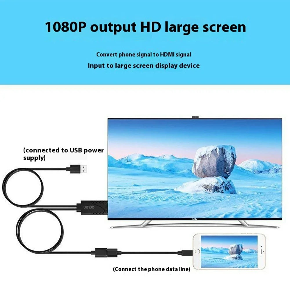ONTEN OTN-7562S USB Male Power + USB2.0 Female to HD Adapter Cable Smartphone Screen Mirroring Cord - 6