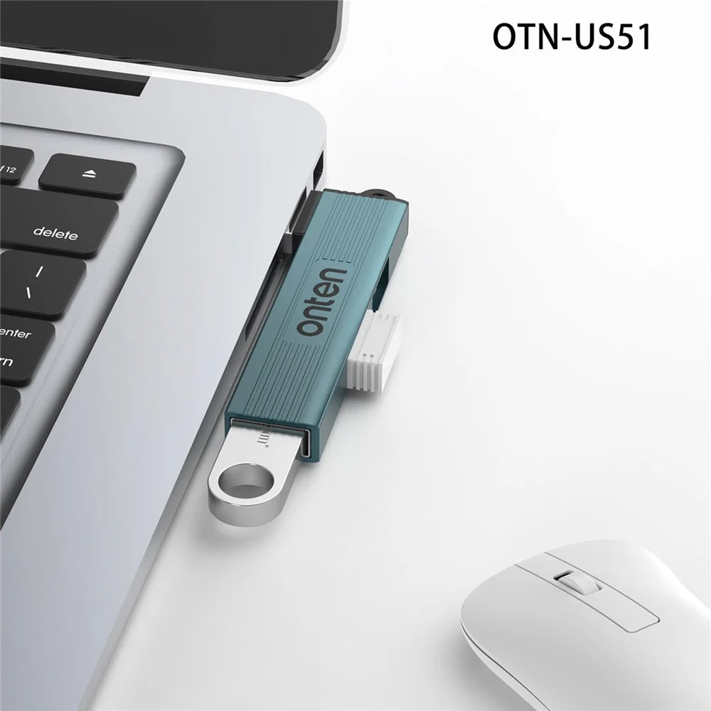 ONTEN OTN-US51 USB-A to 2xUSB 2.0 + USB3.0 Hub High Speed Data Transfer Aluminum Alloy Adapter - 3