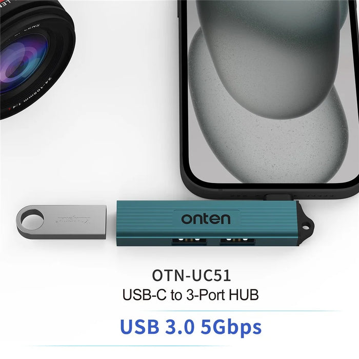 ONTEN OTN-UC51 USB-C Hub USB3.0 + 2xUSB2.0 Splitter Expansion Adapter for Laptop Tablet Smartphone - 3