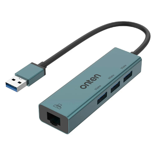 ONTEN 5221 4 in 1 USB Hub Ethernet Adapter 100Mbps Network Card 3xUSB 3.0 Expansion Dock - 1