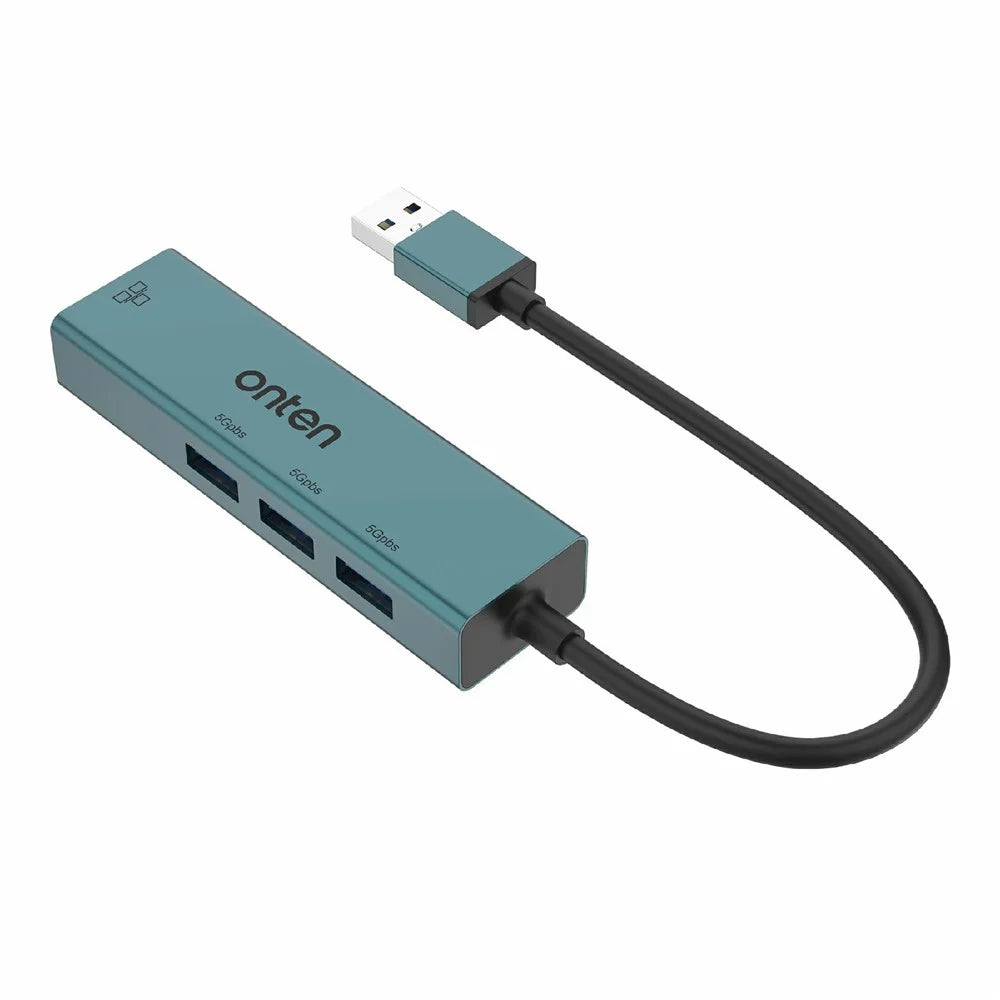 ONTEN 5221 4 in 1 USB Hub Ethernet Adapter 100Mbps Network Card 3xUSB 3.0 Expansion Dock - 2