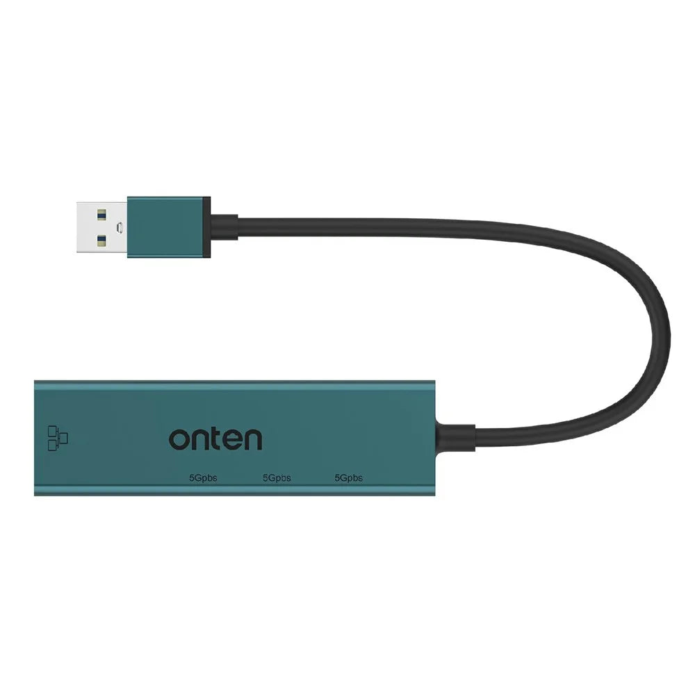 ONTEN 5221 4 in 1 USB Hub Ethernet Adapter 100Mbps Network Card 3xUSB 3.0 Expansion Dock - 3