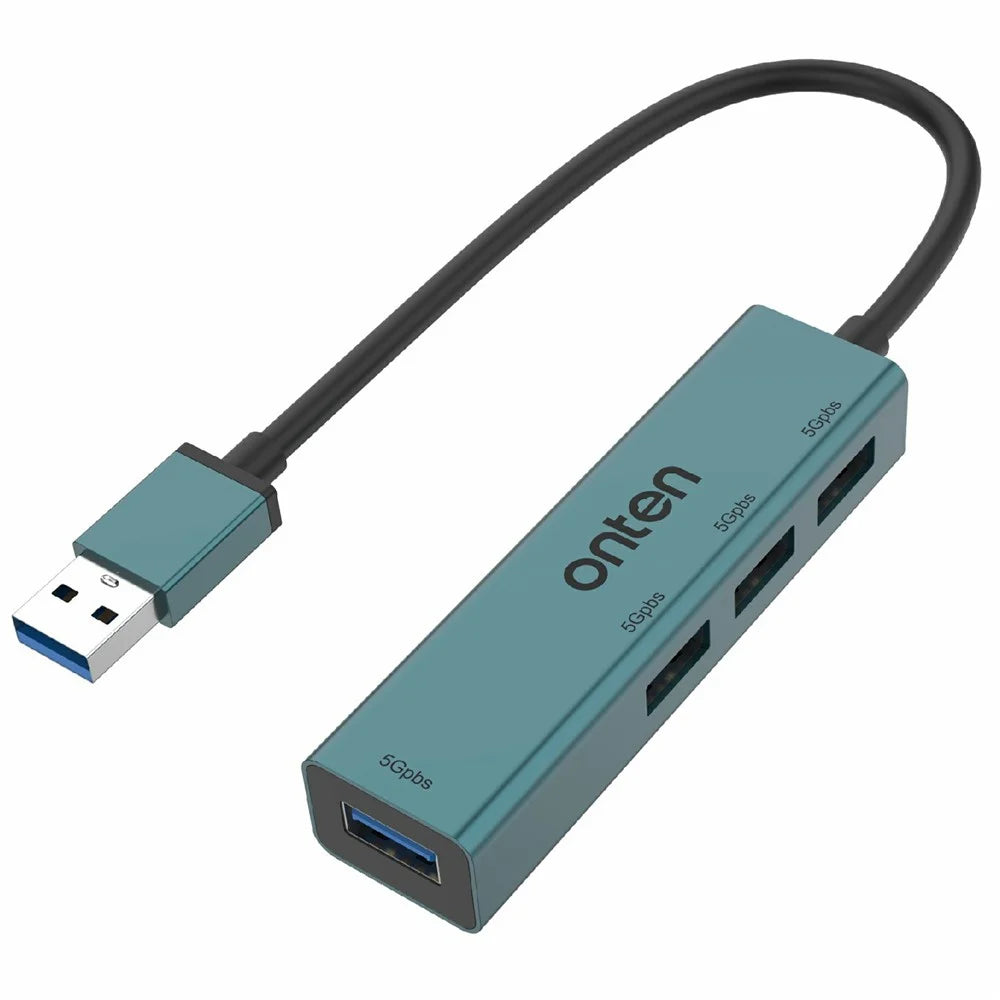 ONTEN 5222 4 in 1 USB Hub Aluminum Alloy 5Gbps Data Transfer 4xUSB 3.0 Splitter Adapter - 1