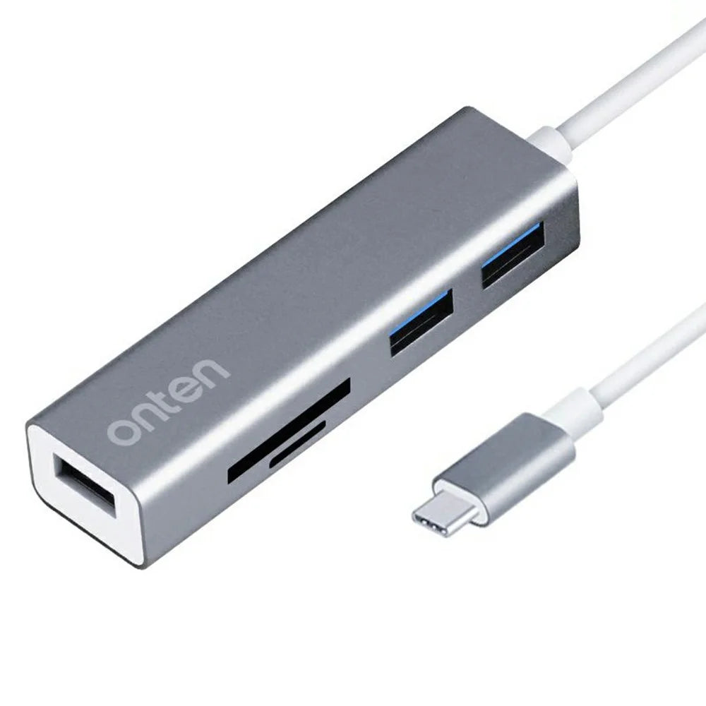 ONTEN 9597 Type C to USB 3.0 Hub 5 In 1 Aluminum Alloy Expansion Dock SD TF Card Reader - 1