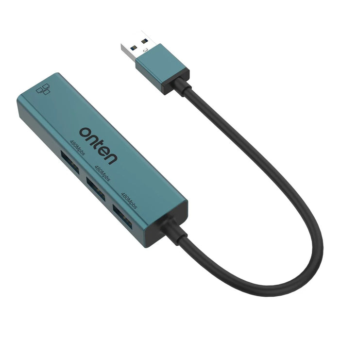 ONTEN 5226 4 in 1 USB Hub 100Mbps Network Card Ethernet Adapter 3 Port USB 2.0 Extension Dock - 2