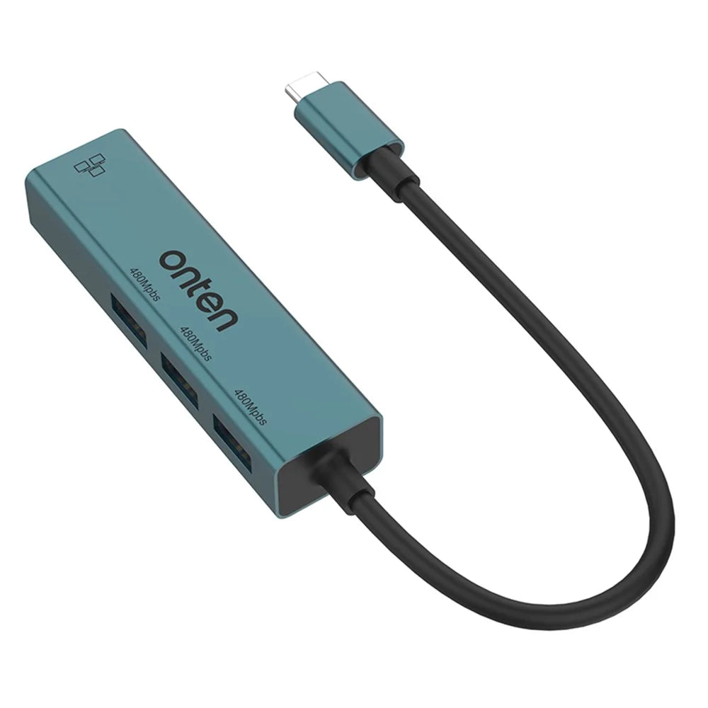 ONTEN 95226 Type-C to RJ45 + 3xUSB2.0 Ethernet Adapter USB Hub 4 in 1 Docking Station - 2