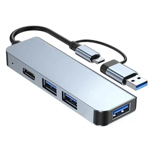 USB Type-C Dual Port Laptop PC Docking Station USB 3.0 Hub Multi-Port Splitter - 1