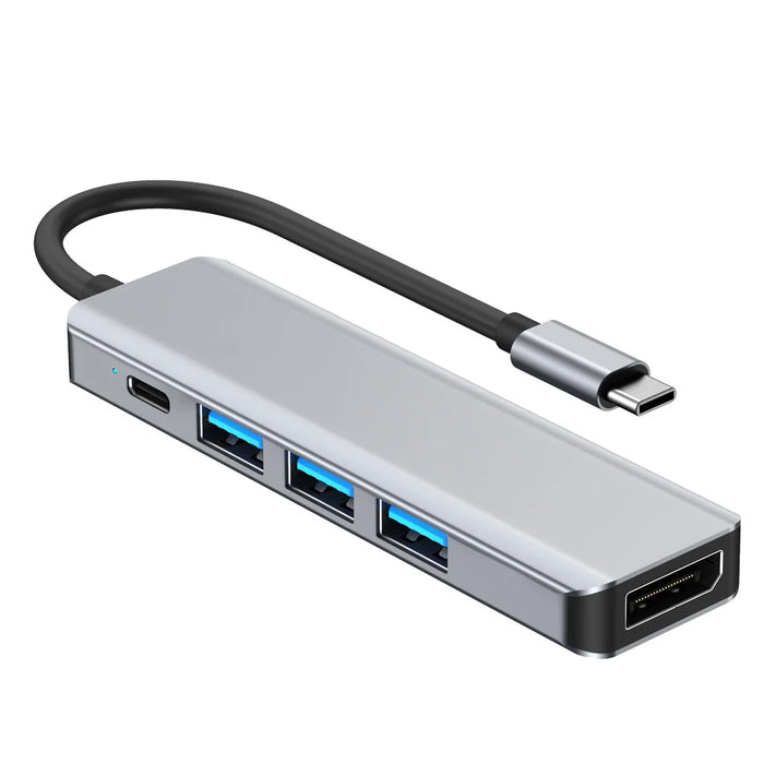 2421 Type-C 5 in 1 Laptop Expansion Hub 8K DP 100W PD Charging USB 2.0 Ports Adapter - 4