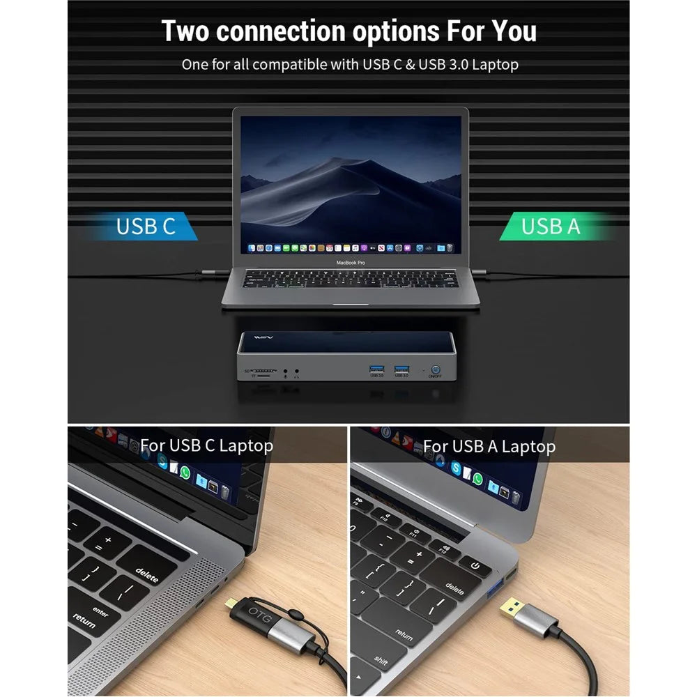 IVIIN IV-D6902 16 in 1 USB Docking Station with 5x USB 3.0 / HD / DP / Gigabit / SD and TF Card Reader, US Plug - 7