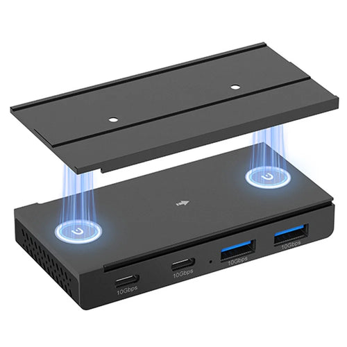 HST-2A2C USB Hub Magnetic Rail Expansion Dock 2 x USB3.2 + 2 x Type-C Splitter Adapter - Black - 1