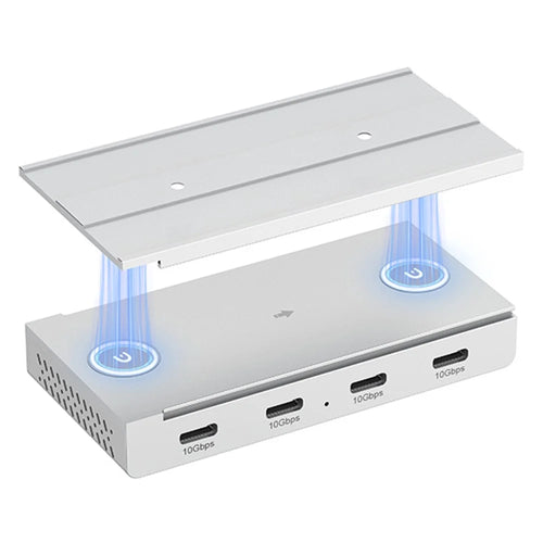 HST-4C USB Hub Magnetic Rail Expansion Dock 4 x Type-C 3.2 Aluminum Alloy Adapter - Silver - 1