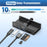 YW-HCL-2A1CTS-Pro 5Gbps Data Transfer 5 Ports Hub Type C 3.0 + 2 USB 3.0 + SD / TF Card Reader Clip On External Dock Station - Black - 3