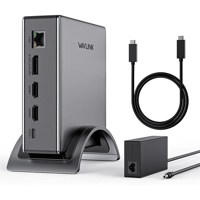 WAVLINK UMD27PRO Laptop Docking Station 2 HD + DP 140W PD Hub Adapter Support 8K 30Hz  /  4K 144Hz - US Plug - 1
