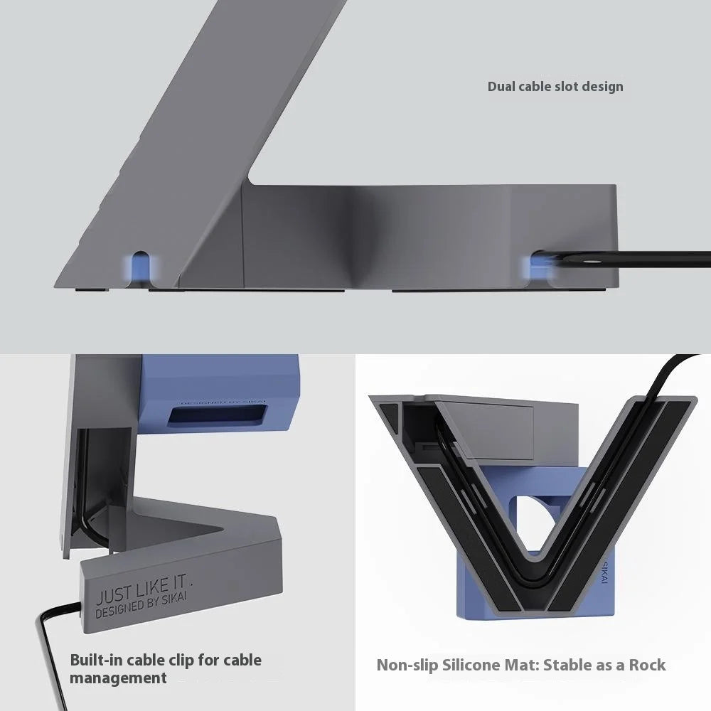 SIKAI Silicone Charging Stand for Samsung Galaxy Watch8 Ultra / Watch7 / Watch6 / Watch6 Classic Wireless Charging Station - Lavender+Elegant Gray - 4