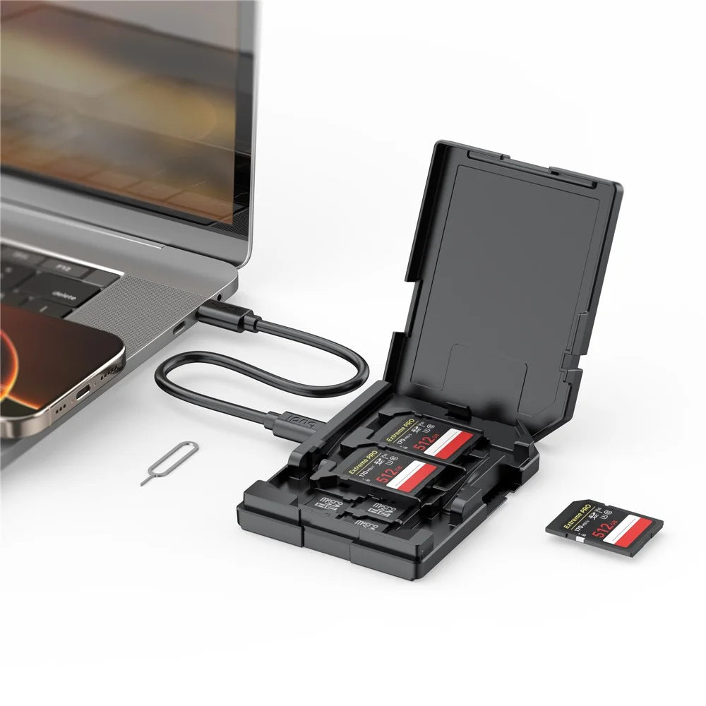 BUDI CP582B Multifunctional SD / TF Card Reader with 4 SD Slots and 8 TF Slots 5Gbps High Speed Memory Card Reader - 3