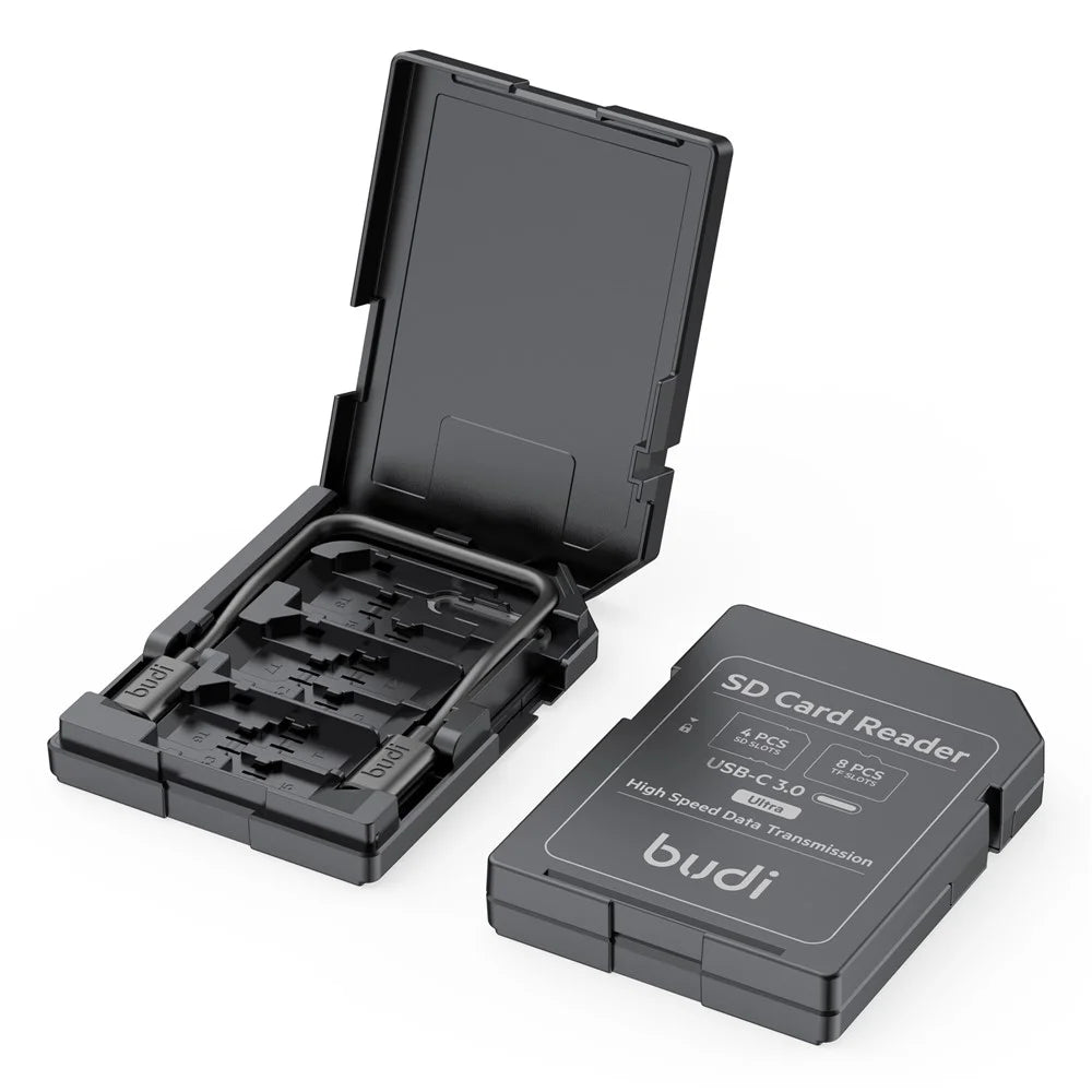 BUDI CP582B Multifunctional SD / TF Card Reader with 4 SD Slots and 8 TF Slots 5Gbps High Speed Memory Card Reader - 4