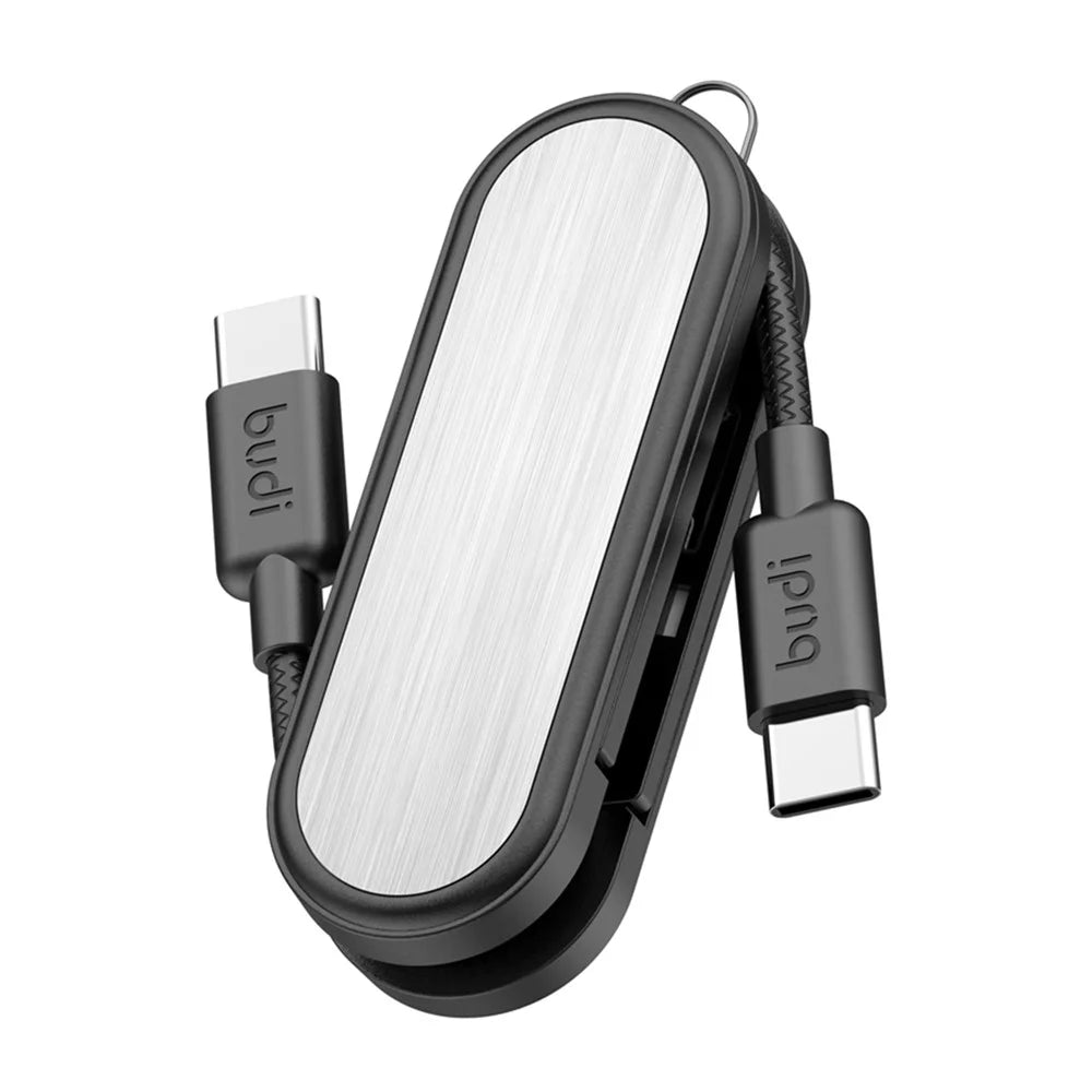 BUDI CP586TTB Multi-Function USB-C to USB-C Data Cable Kit, Portable Travel Charging Cable Set with SIM / TF Card Slots, Tool Eject Pin - 4