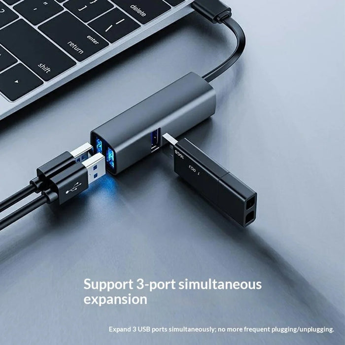 TYS-5U-C Type C Docking Station 5 in 1 USB 3.0 Hub Portable Adapter for Mouse / Keyboard / U Disk / SD / TF Card Compatible with Windows / MacOS / Linux / Android Devices - Tarnish - 4
