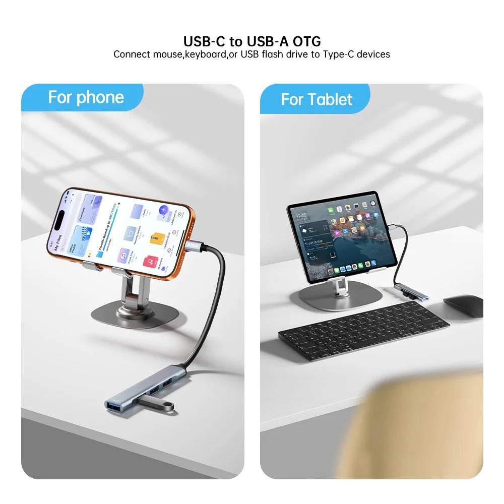 XUNDD XDDC-069 Aluminum Alloy Expansion Dock 4 in 1 USB Hub Data Transfer Multi-Port Adapter - Type-C - 7