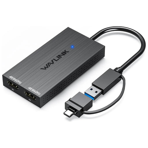 WAVLINK UG6902H DisplayLink USB-C HD Adapter USB-C / USB 3.0 to Dual HD Converter Support 4K 60Hz UG6902H Dual Display - Black - 1
