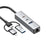 PD 60W 4 in 1 Hub Adapter iP / USB / Type-C Converter with Gigabit Ethernet / Digital Audio / Data Transfer for Laptops / PCs / Tablets / Phones - Silver - 2