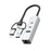 PD 60W 4 in 1 Hub Adapter iP / USB / Type-C Converter with Gigabit Ethernet / Digital Audio / Data Transfer for Laptops / PCs / Tablets / Phones - Silver - 3