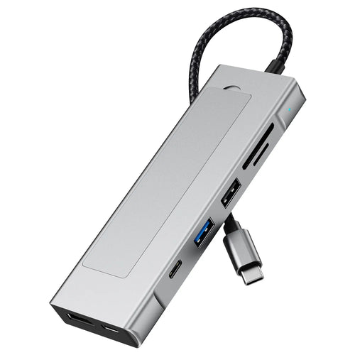 2525 M.2 SSD Enclosure Docking Station Type-C Hub with 4K HD/SD/TF Card Slot Multi-Port Expansion for NVMe/SATA SSDs - 1